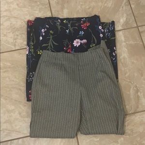 Pants floral and stripped